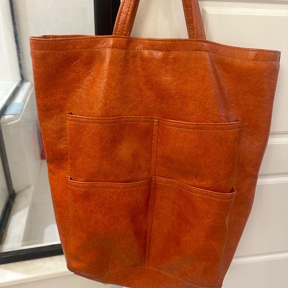 Orange leather bag - Picture 2 of 8